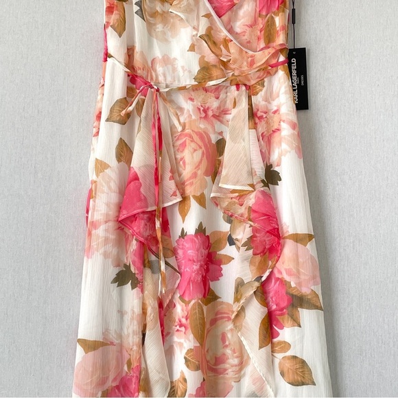 Karl Lagerfeld Paris Floral Chiffon Tiered Ruffle Maxi
Dress - Picture 6 of 11